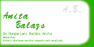 anita balazs business card
